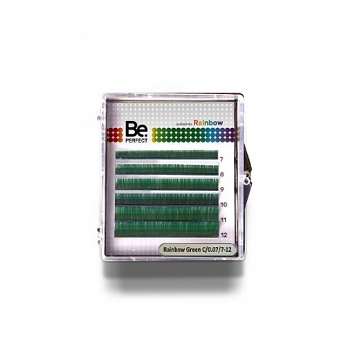 Ресницы цветные BePerfect Green MIX 6 линий