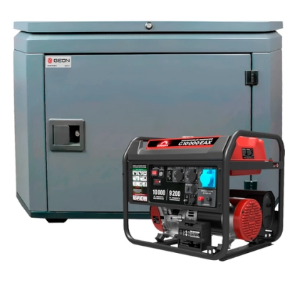 Генератор бензиновый SUNREKA G10000EAX с кожухом Geon 1200 RAL 7024