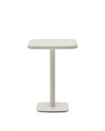 Уличный стол Dina высокий белый из цемента и стали со столешницей 70х70 см