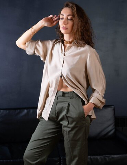 Брюки Imperial зеленые с зауженным низом