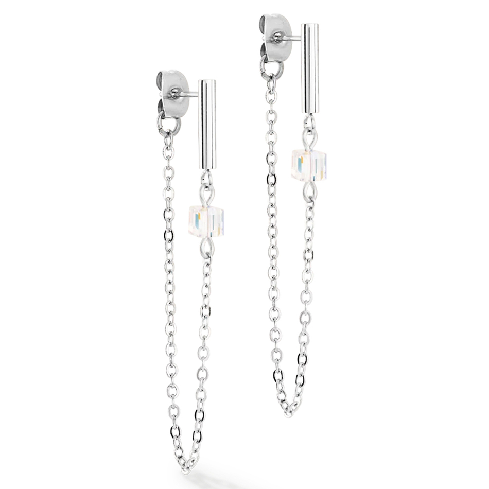 Серьги Coeur de Lion White-Silver 5076/21-1417