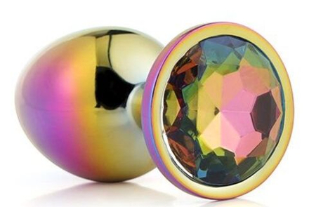 Анальная втулка Dream Toys Gleaming Love с радужным кристаллом