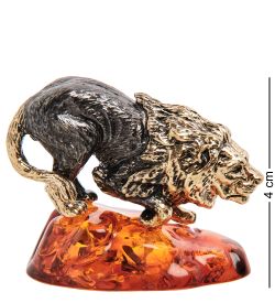 Народные промыслы AM-3159 Фигурка «Лев Скар» (латунь, янтарь)