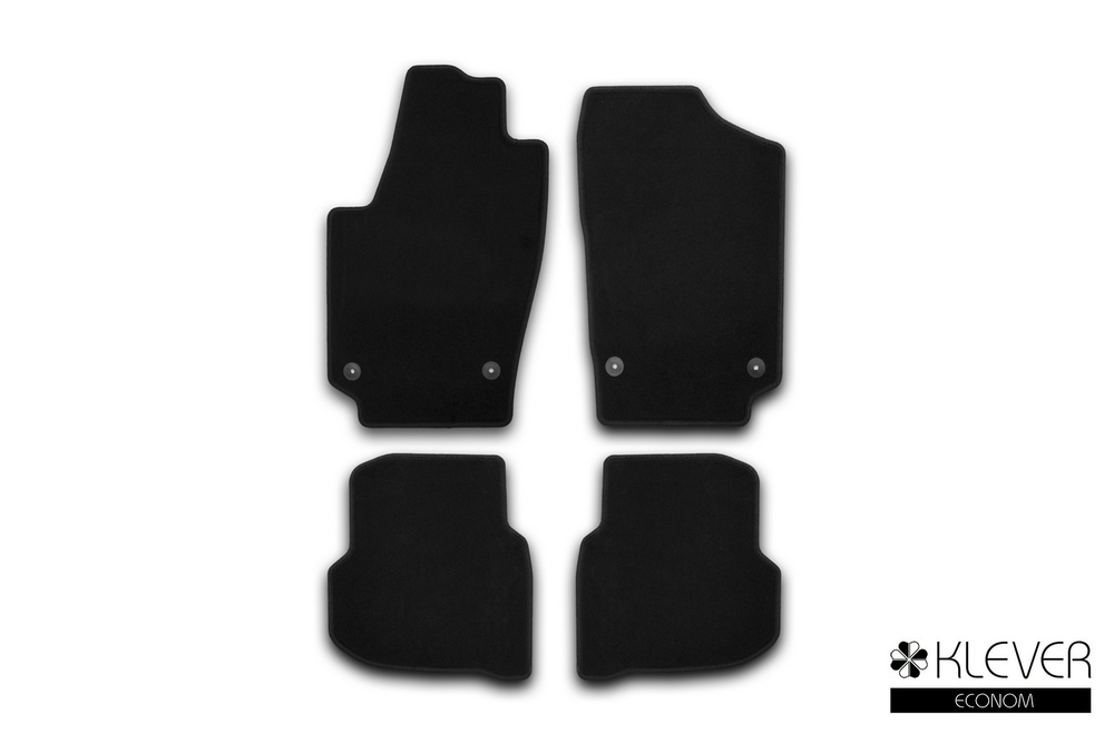 Коврики в салон Klever Econom VOLKSWAGEN Polo Sedan, 2009-2015, 2014-2020, седан, 4 шт. (текстиль) Klever.KVR01513001200K