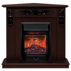 Электрокамин RealFlame Dominica Corner DN орех с очагом Majestic Lux Black RC