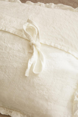 ZARA HOME ЛЬНЯНОЙ ЧЕХОЛ ДЛЯ ДЕКОРАТИВНОЙ ПОДУШКИ, БЕЛЫЙ