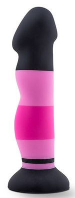 Черно-розовый фаллоимитатор D4 - 20,3 см. (Цвет: черный с розовым)