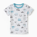 Футболка детская цвет серый/машинки р. 74 10202265 (BONITO)