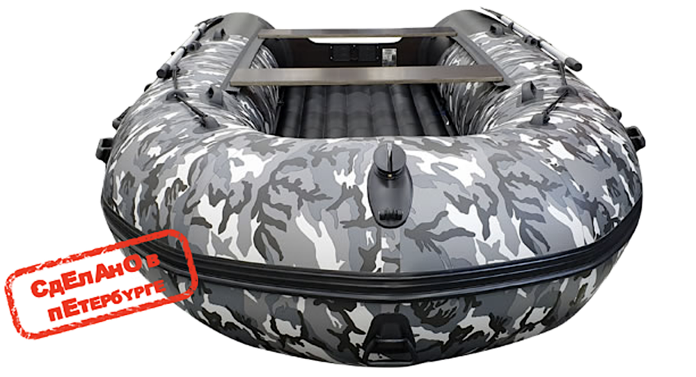 Лодка ПВХ Hunterboat Хантер Про 380Pro Серый КМФ 3802413