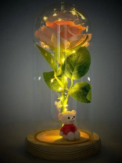 Роза вечная в банке, ночник светильник, подарок на 14 февраля и 8 марта