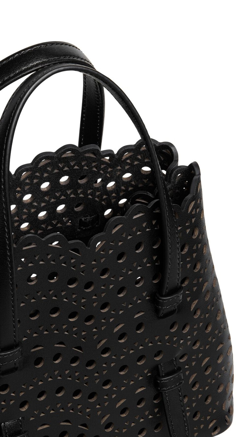 ALAÏA СУМКА MINA 20 ИЗ ВЕНСКОЙ ТЕЛЯЧЬЕЙ КОЖИ, ЧЕРНЫЙ