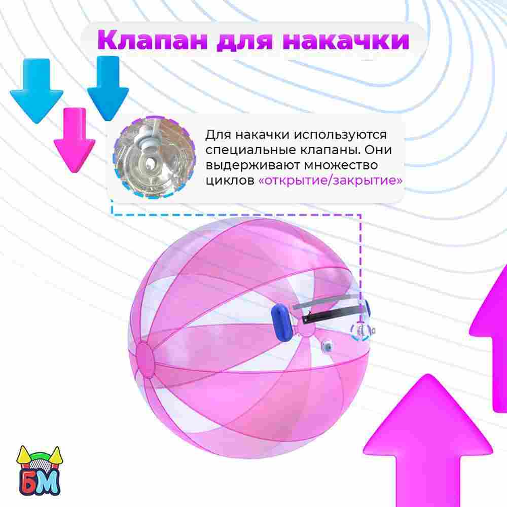 Аттракцион Водный шар ПВХ «Розовое сияние», 2*2*2 м