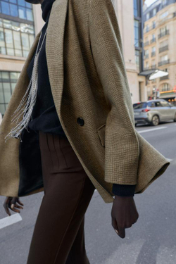 ZARA ЛЕГИНСЫ С ЭФФЕКТОМ КОРСЕТА, ТЕМНО-КОРИЧНЕВЫЙ