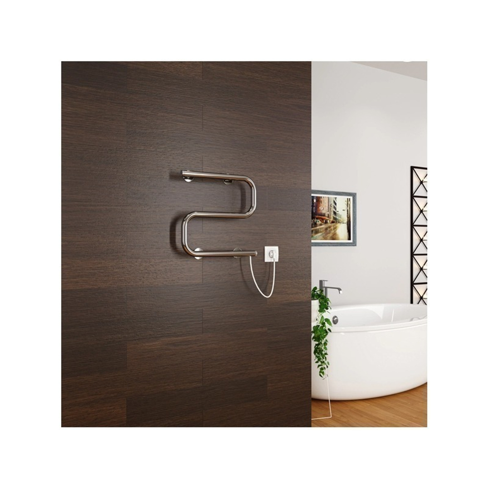 Полотенцесушитель MIXLINE SIMPLE S 40x40 (кнопочный выкл, 100 Вт) ХРОМ