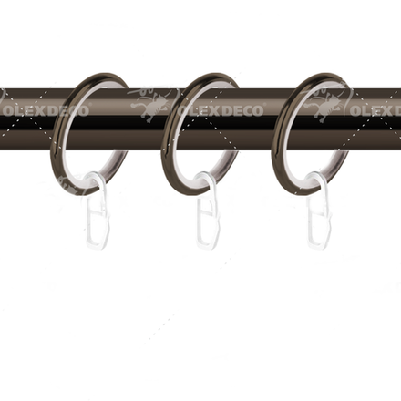 Кольцо металлическое бесшумное для труб d19 мм, цвет черный никель (10 шт)