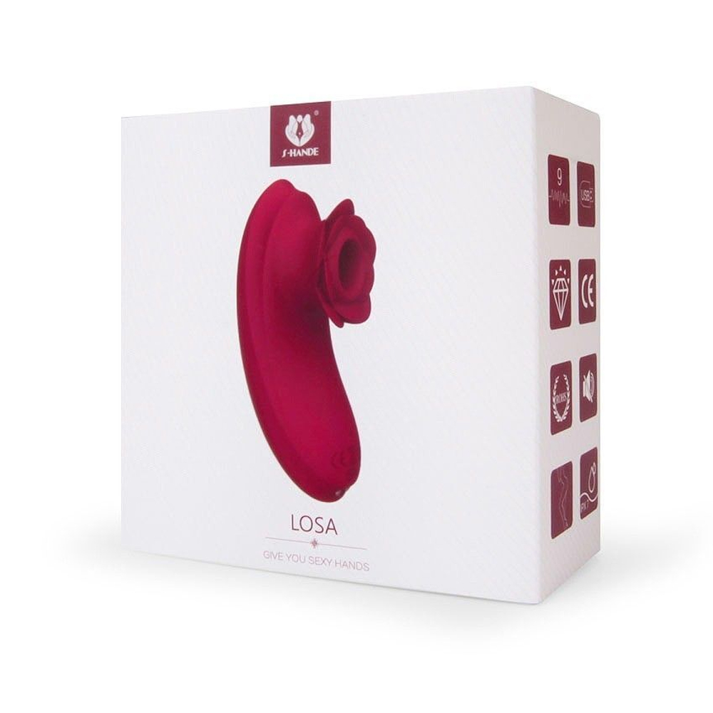 Розовый клиторальный вибромассажер Losa - 10,1 см. (Цвет: розовый)