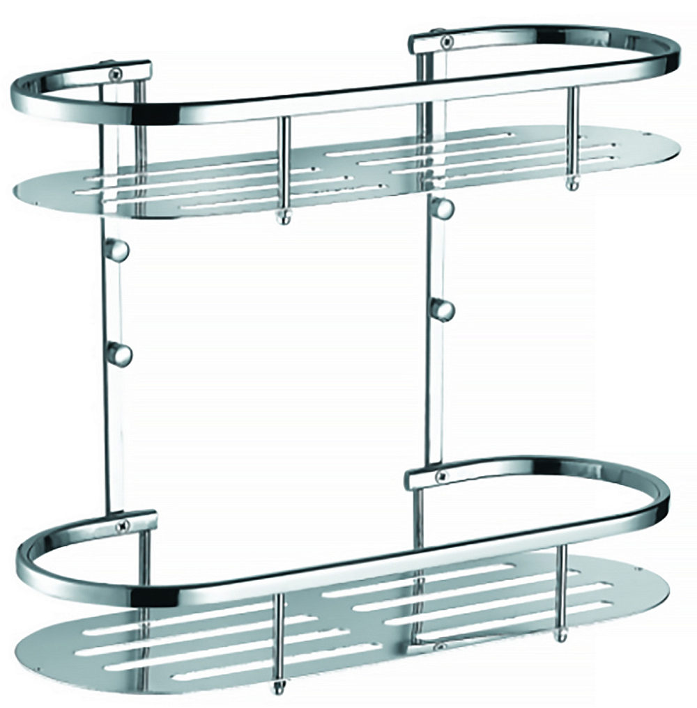 AZ-837-2 Полка двухэтажная Azario, хром (AZ-837-2)