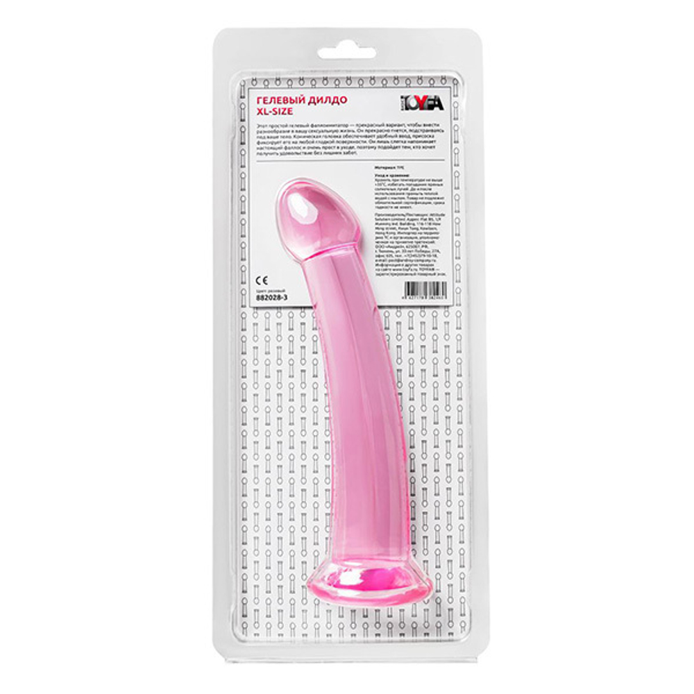 Розовый нереалистичный фаллоимитатор 22см ToyFa Jelly Dildo XL 882028-3