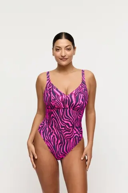 PRIMADONNA SWIM MALAB Купальник с глубоким V-образным вырезом без косточек, ярко-розовый