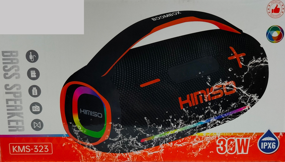 Беспроводная колонка портативная Extra Bass FM,TWS.USB,TFcard LED KMS-323