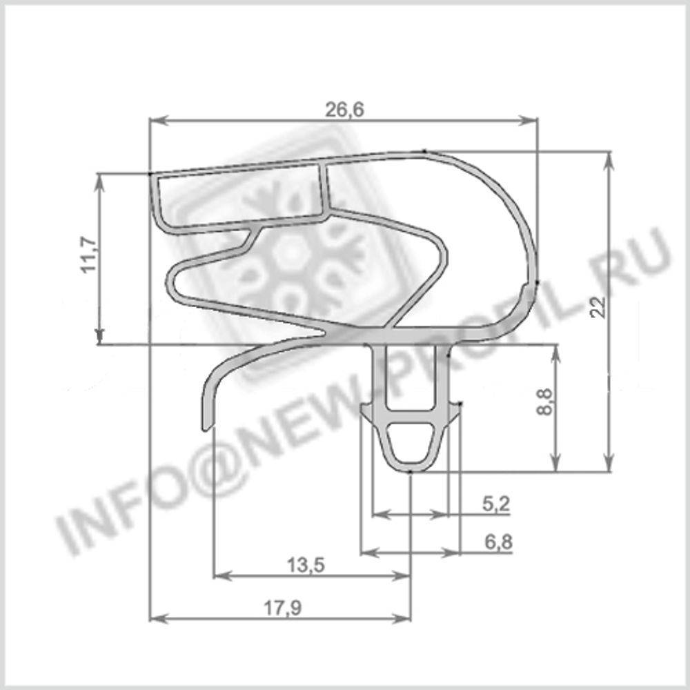 Уплотнитель для холодильника Electrolux ERB 4024 м.к. 640*580 мм(031 АНАЛОГ)