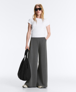 Oysho Широкие брюки из мягкого на ощупь модала в тонкую полоску, темно-серый