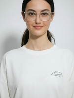 Лонгслив оверсайз женский молочный Синички