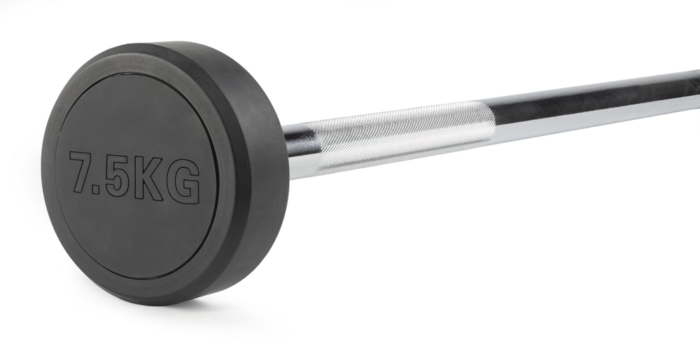 Штанга неразборная обрезиненная 7,5 кг. Прямой гриф. VictoryFit VF-DX4075
