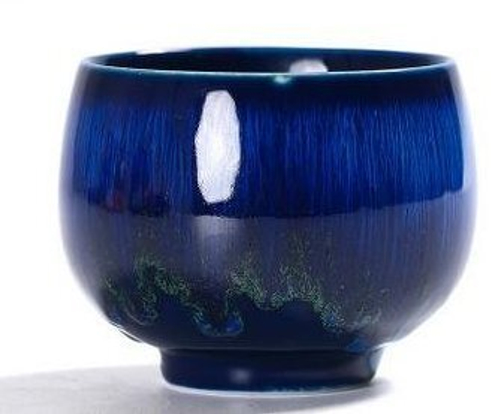 278076.3 Чашка ЗАЯЧИЙ МЕХ "Бочонок" в подар.коробке, фарфор  синий СТАРЫЙ ДИЗАЙН