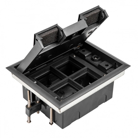 Donel Лючок в пол 8 мод. (4 мод. 45х45 мм.), крышка ABS + гальванизированная стальная вставка