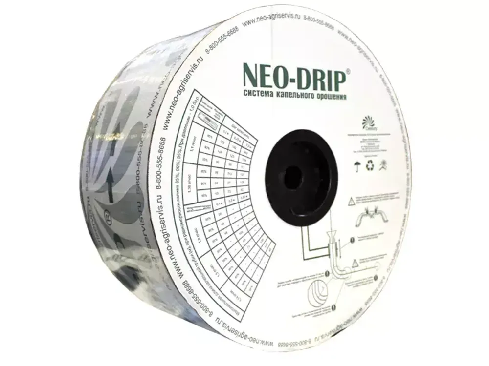 Капельная лента Neo-Drip, 1000м, шаг 10см, 1,0 л/час, эмиттерная, 6 мил