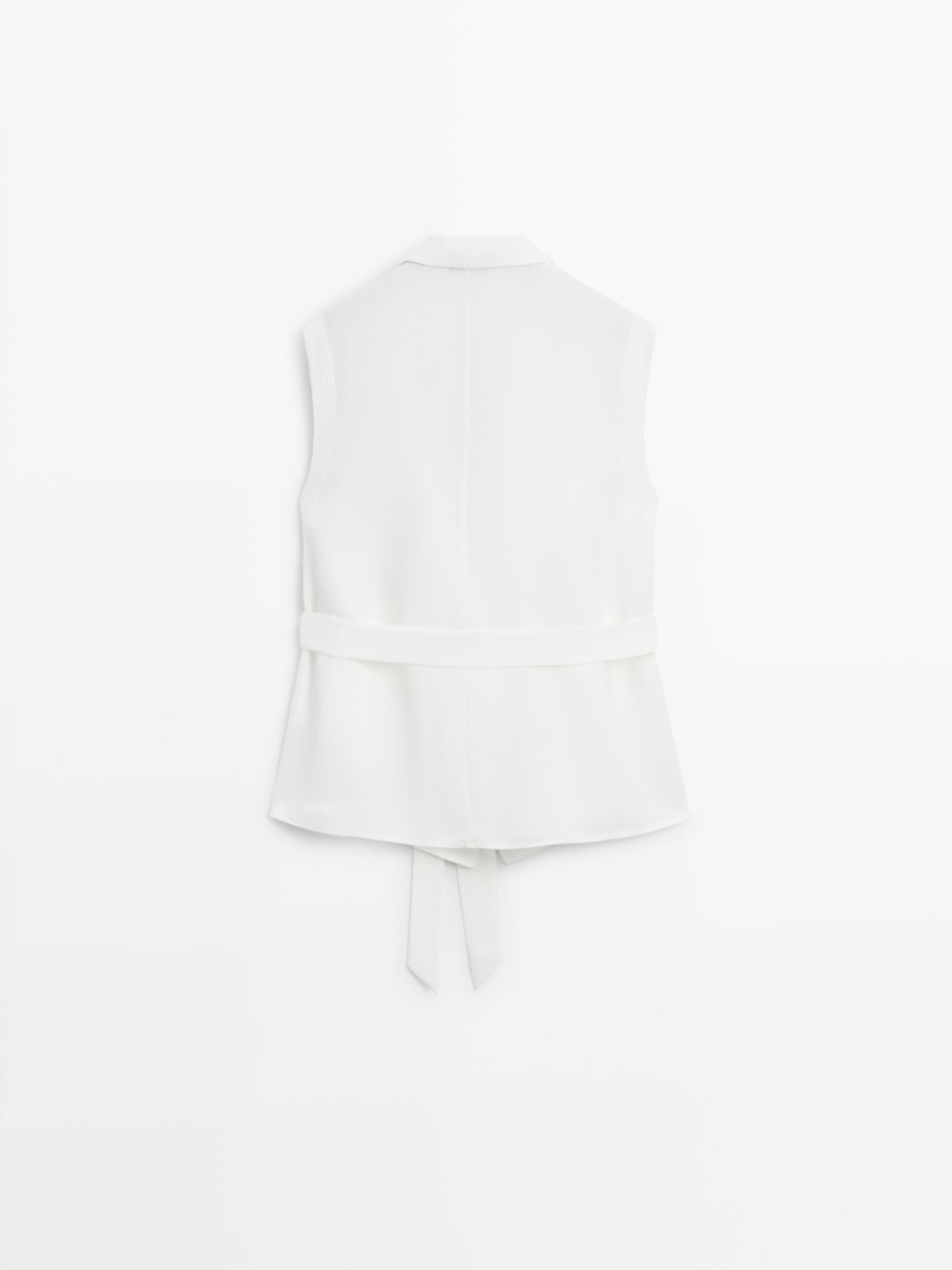 Massimo Dutti Жилет из крепа, желтовато-белый