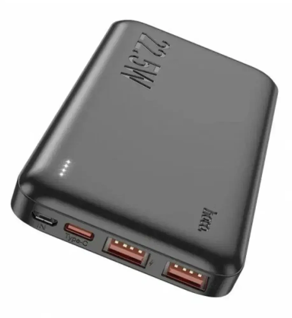 Универсальный внешний аккумулятор Hoco J101 Astute 10000mAh 22.5W USBx2/ Micro USB/ Type-C пластик (черный)