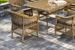 "Амароне" обеденная группа из искусственного ротанга на 6 персон, цвет соломенный