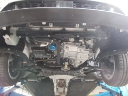 Защита картера двигателя, КПП (1,8 мм, сталь) для Kia Ceed 2018- (V = 1.4T CVT FWD; 1.6 MT FWD), Kia Ceed универсал 2018- (V = 1.4 Turbo CVT FWD), Kia ProCeed 2018- (V = 1.6 Turbo CVT FWD) Sheriff.11.3925 V1