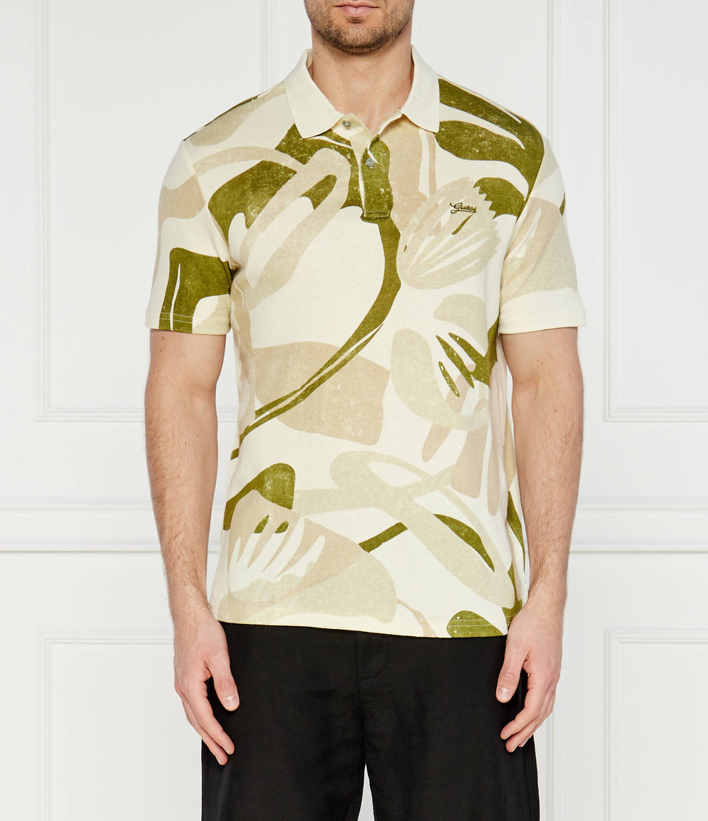 Поло SLUB AOP GUESS - зеленый(M4GP03 KC601)