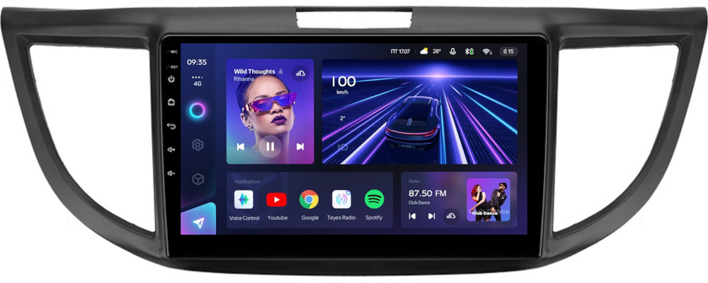 Магнитола для Honda CR-V 4 2012-2016 (большая рамка 9) - Teyes CC3L на Android 10, 8-ядер, CarPlay, 4G SIM-слот