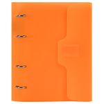 Тетрадь на кольцах А5 175х220 мм, 120 л., пластик, на липучке, с разделителями, BRAUBERG, Оранжевый, 404636