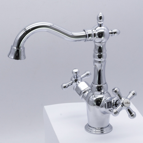 370111 Смеситель 2-руч. для раковины (ХРОМ) ViEiR (10/1шт)