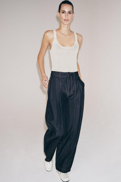 ZARA ТОП ИЗ ТОНКОГО ТРИКОТАЖА БЕЗ РУКАВОВ, БЕЛЫЙ