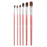 Кисть для рисования Basir художественная, нейлон, плоские, № 2,4,6,8,10,12, набор из 6 шт