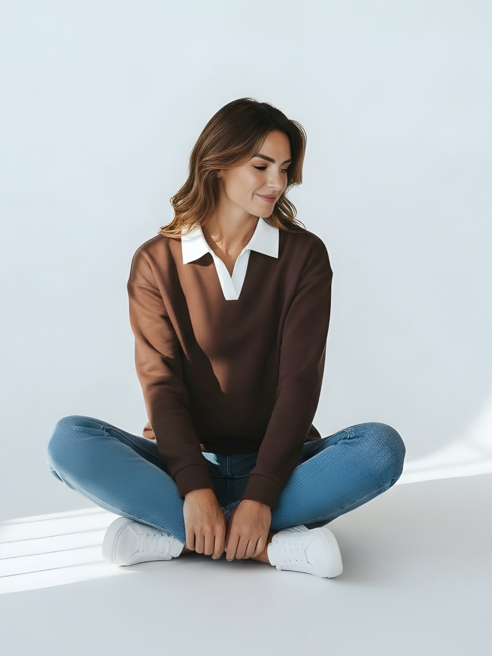 Джемпер с воротником поло