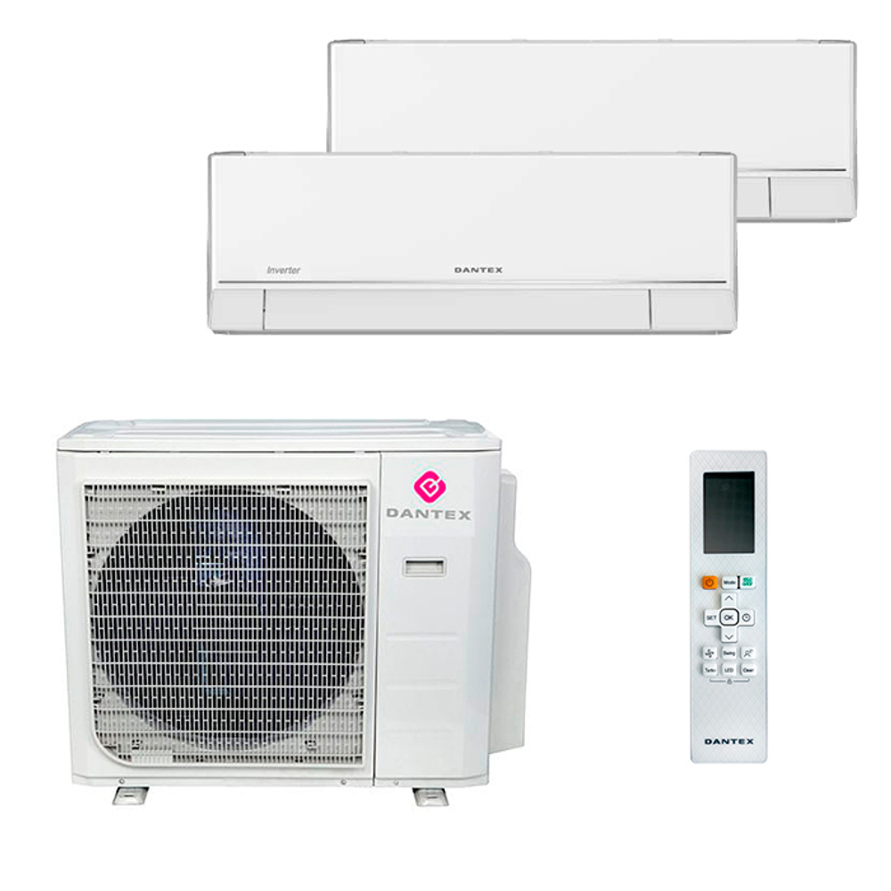 Мультисплит система на 2 комнаты Dantex RK-M09PDMI x 2 / RK-2M14HM3E-W