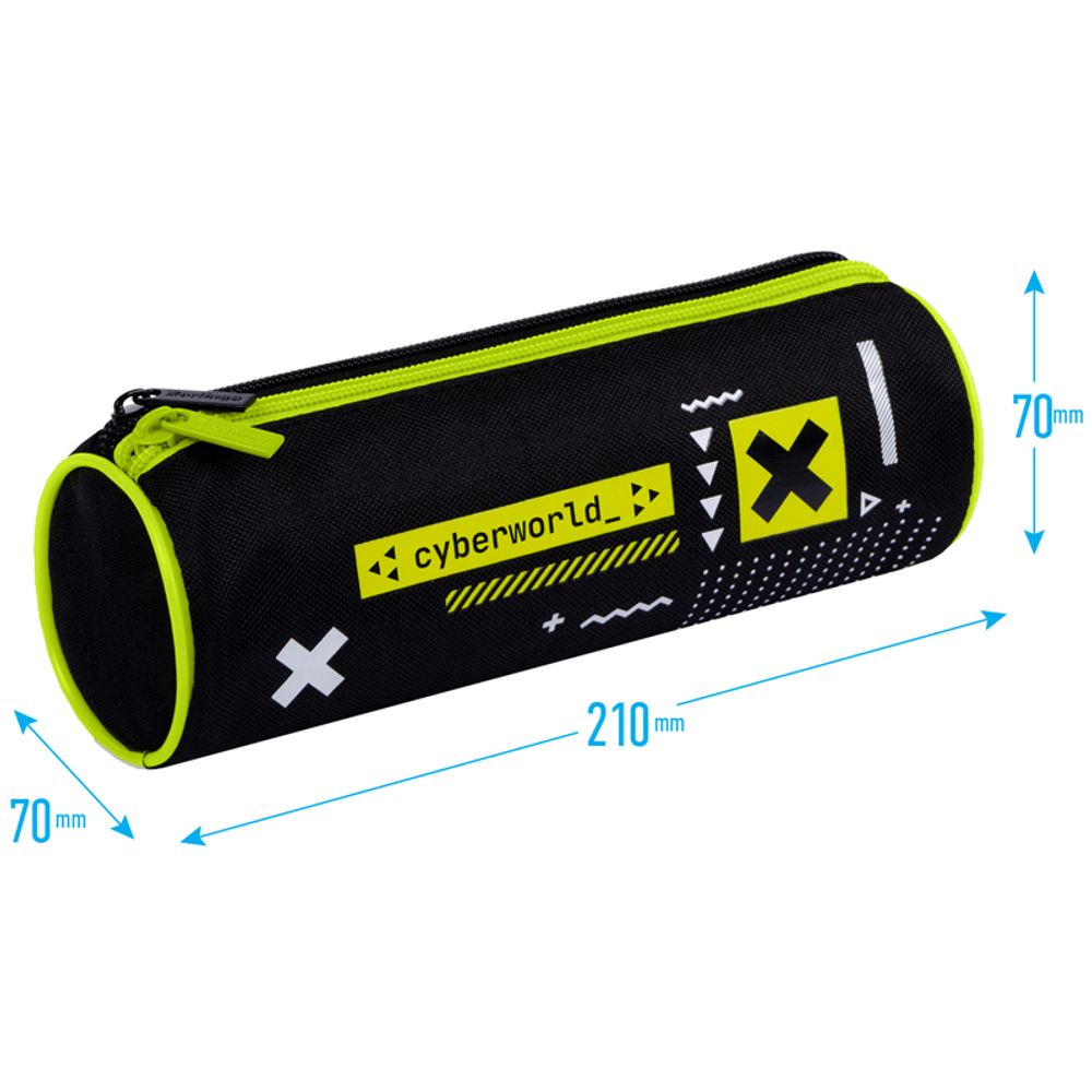 Пенал-тубус 2 отделения, 210*70 Berlingo "Cyber world", полиэстер