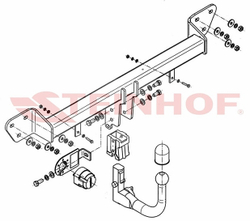 Фаркоп Steinhof B-048 для BMW 7-Series E65/E66 05/2005-2008(паспорт и сертификат в комплекте)(без электрики)