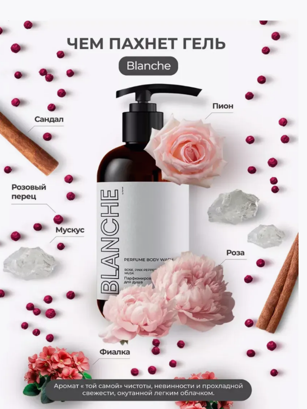 Гель для душа KAMALI Парфюмированный BLANCHE (250мл)