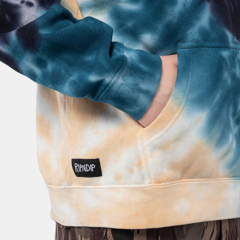 Толстовка Ripndip Big Smile Hoodie (Navy/Peach Spiral Tie Dye)