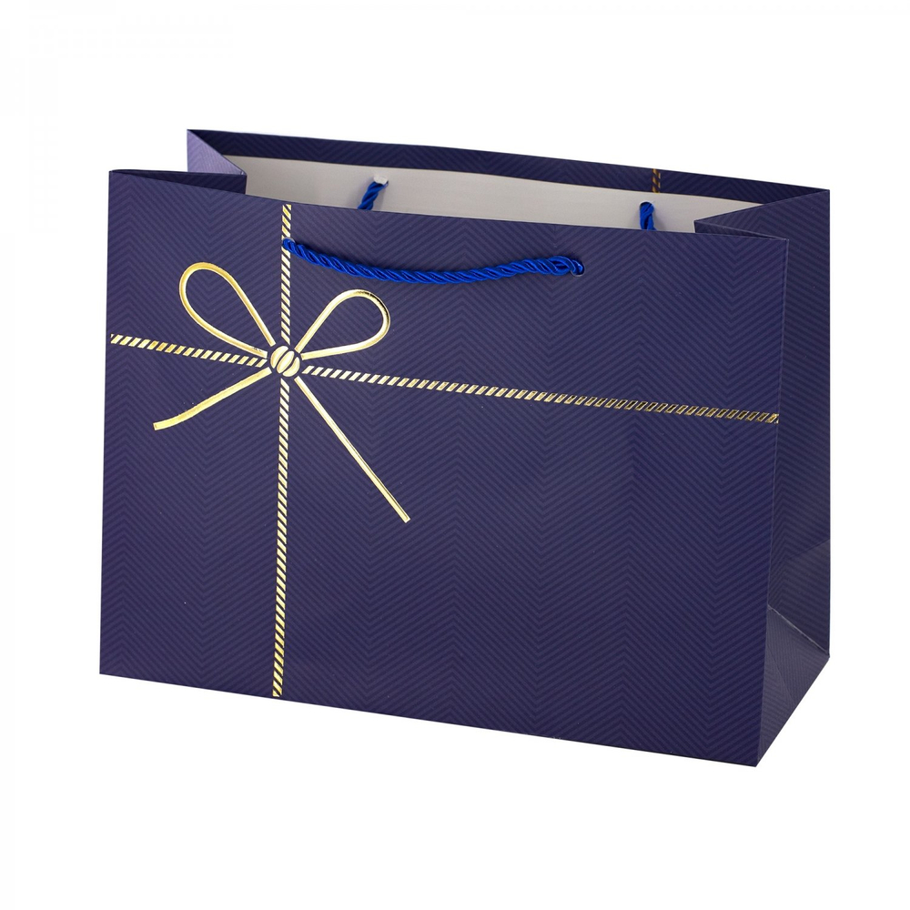 Пакет подарочный бумажный Alingar, (L+) 25х32х11 см, горизонтальный, "Геометрия", матов. ламинация, тиснение фольга, ассорти