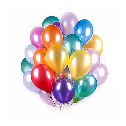 Фонтан из разноцветных воздушных шаров, металлик, 21 шт. 36см.