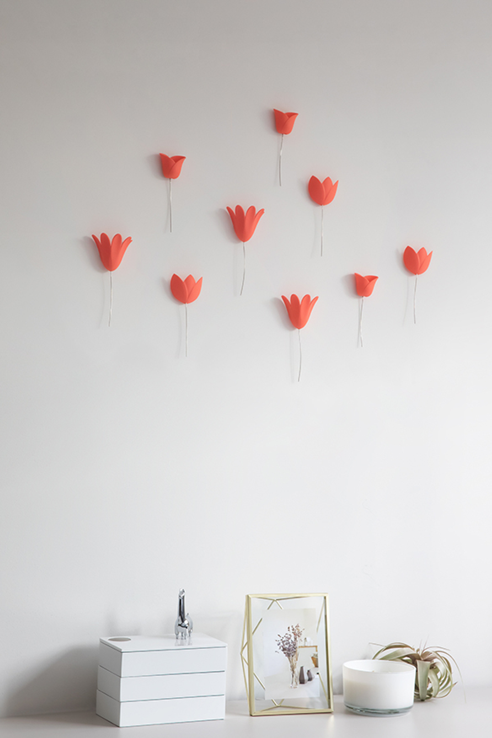 Декор для стен Bloomer 9 элементов коралловый, Umbra